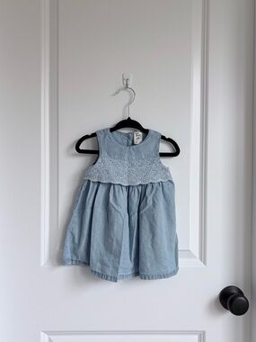 🌀Baby B’gosh Chambray Eyelet Cotton Dress